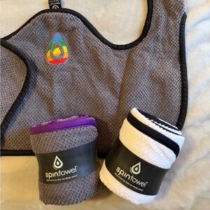 SpinTowel Gray and White Towel Set x3 (Peloton)